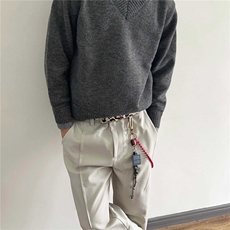 F09-P68高质量柔软北极绒假两件毛衣，男装针织衫/毛衣，电商B323A