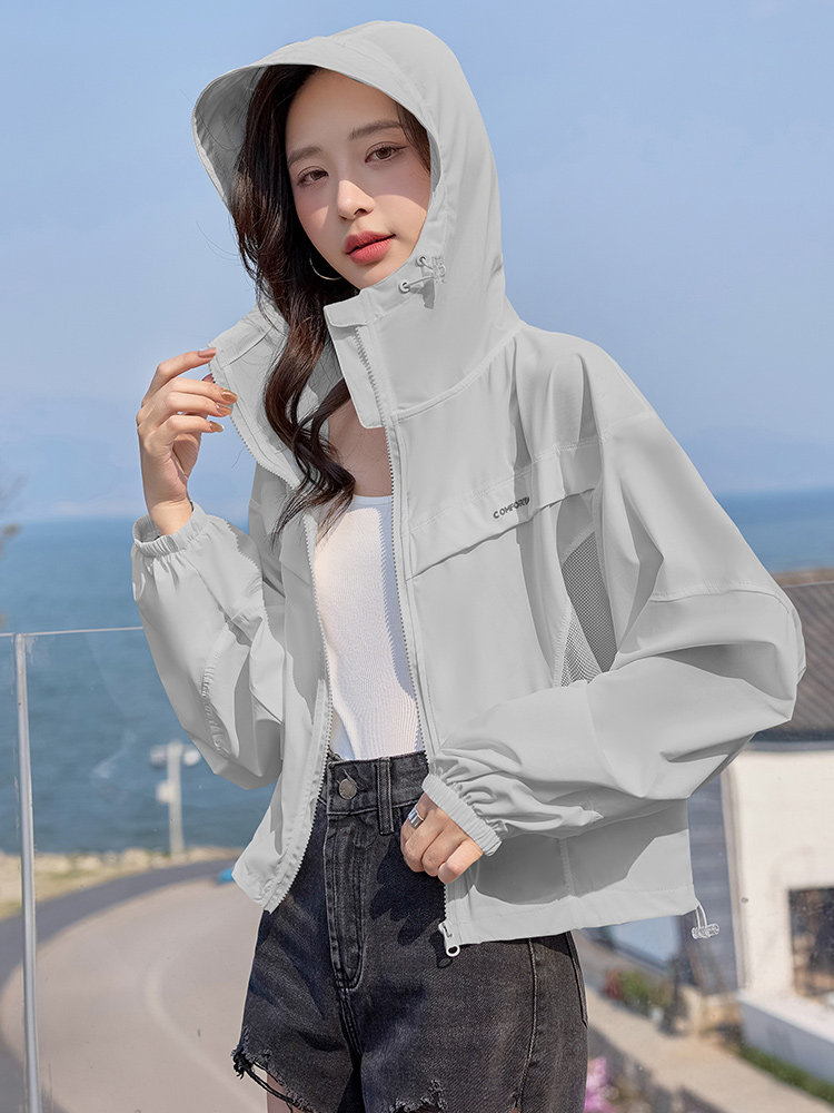 休闲防晒衣女短款2025夏季新款透气防紫外线防晒服巨好看的薄外套,女装防晒衣,以桐