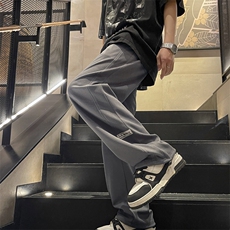 华夫格裤子男款垂感运动裤直筒休闲长裤卫裤时尚百搭K930特批32，男装休闲裤，星座718-1