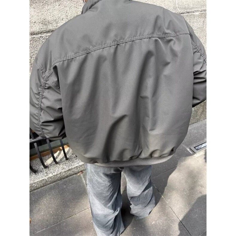 宽松型棒球服美式复古外套男春秋款小众飞行员工装夹克长袖潮翻领,男装夹克,星座506A