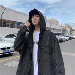 秋季新款工装牛仔外套男潮ins港风宽松连帽夹克韩版百搭jk077-p65,男装夹克,星座1008-2