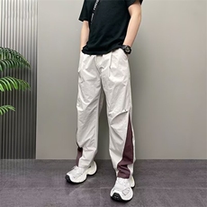 2025年夏季薄款潮流韩版痞帅宽松哈伦直筒原创网红ins阔腿裤子男，男装休闲裤，星座506A