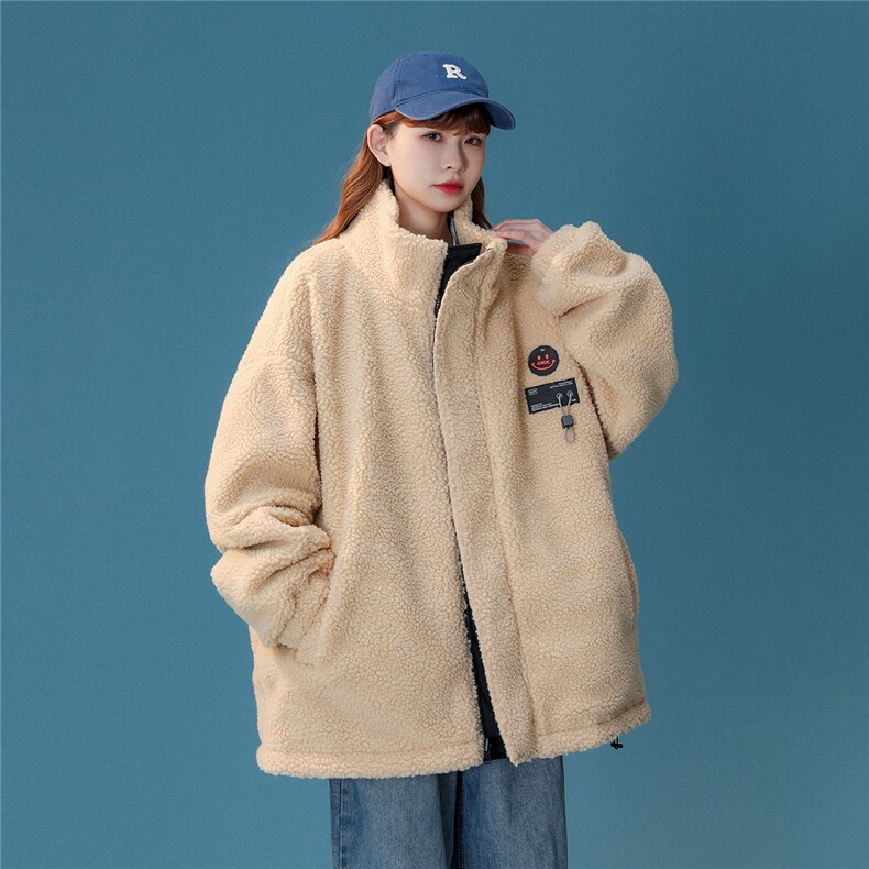 中性22冬季新款双面穿羊羔毛拼接设计立领棉衣外套MY226P135K168,男装棉衣,A247A