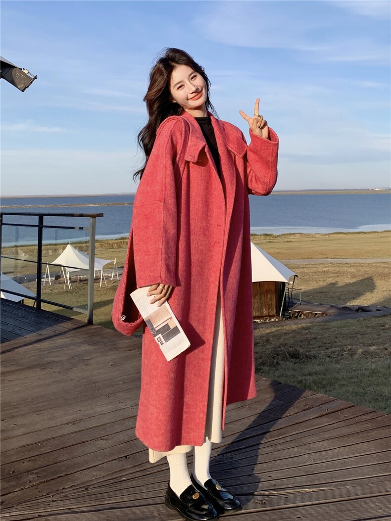 2025秋冬新款双面羊毛呢外套大衣女,女装双面呢大衣,曼娅璐