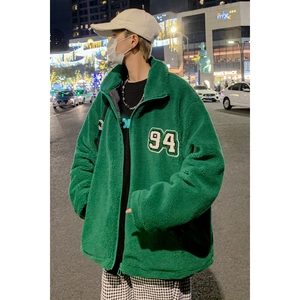 秋冬 港风羊羔毛夹克外套日系复古情侣ins潮夹克棒球服 JK30/P100图片