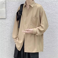 冰丝长袖衬衫男设计感垂坠感外套春季痞帅潮牌C610，男装衬衫，星座1116A-1（原606A）
