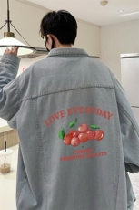 牛仔夹克男大码牛仔外套男茄克NJ77325-P60加绒款-P75，男装夹克，电商A040