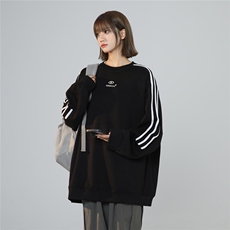 长袖美式复古卫衣女秋季2025新款胖mm宽松显瘦白色上衣WY271-P48，男装卫衣，星座1008-1