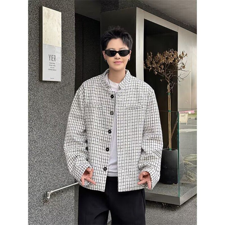 小香风夹克外套男士韩版潮流宽松百搭2026夏季ins上衣W6562-P60,男装夹克,星座412-2