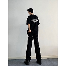 B221美式ins高街暗黑情侣同款小众铆钉牛仔裤LK22021-P60控78，男装牛仔裤，电商B221