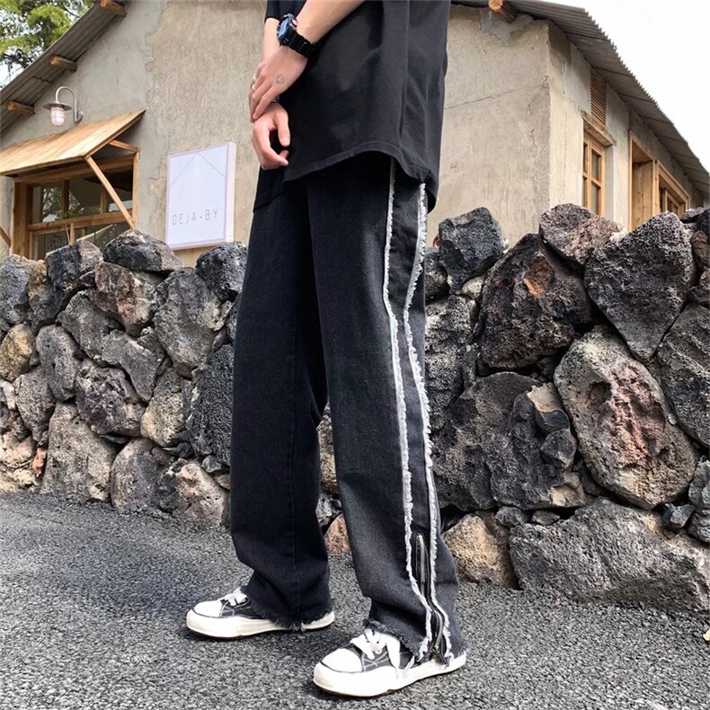 男牛仔裤拉链个性裤子NK22P40图片