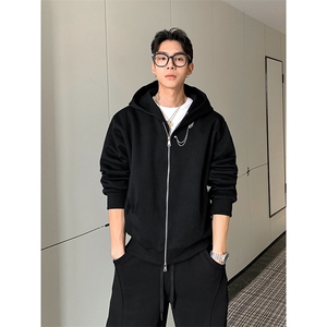 经典复古极简设计感潮流卫衣宽松落肩韩版拉链外套HY907TP58图片