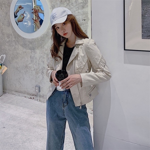 现货时尚皮衣外套女短款机车韩版春秋潮皮夹克1608 8777P105控158图片
