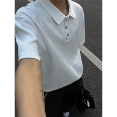 夏装新款绿松石扣子翻领重磅短袖T恤夏季男装半袖POLO衫S426特28，男装Polo衫，电商A233-1