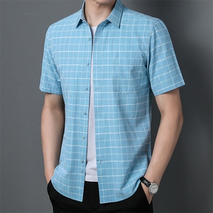 ADd32241钱塘2020-3夏季新款男士格子商务休闲短袖衬衫P60图片