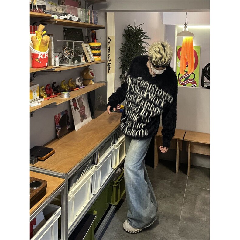 【有货】DA731-P60美式字母提花连帽毛衣休闲潮宽松型长袖冬季,男装针织衫/毛衣,星座603-2