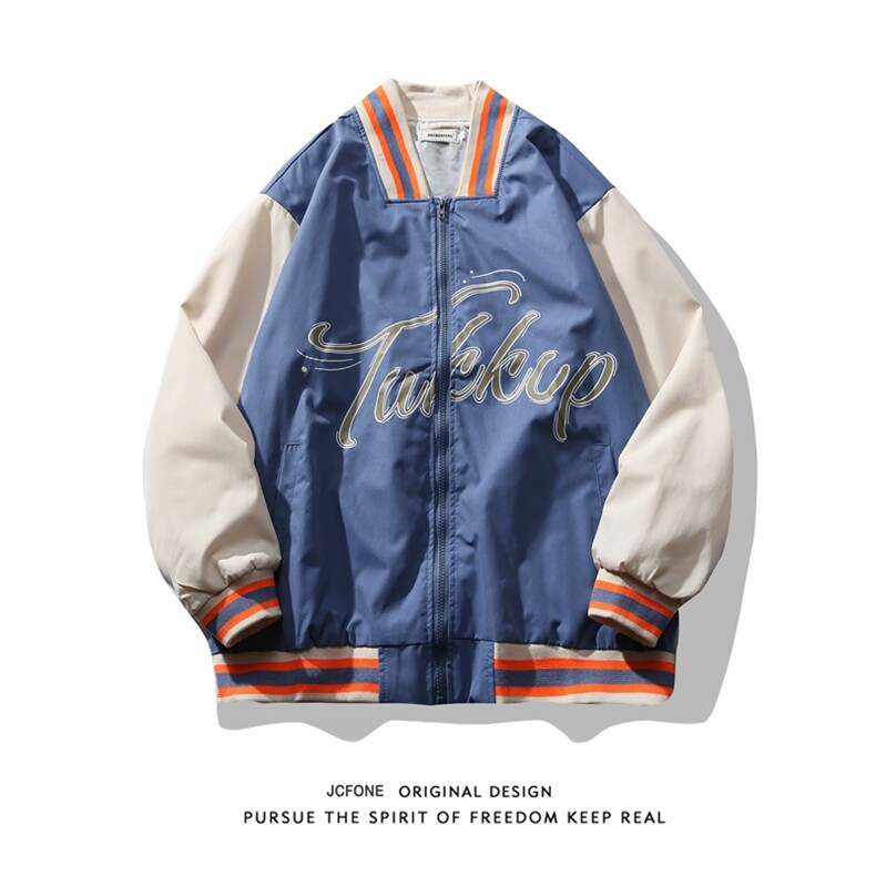 2024秋季百搭休闲夹克外套新款潮流ins宽松棒球服男 W7608-P35图片