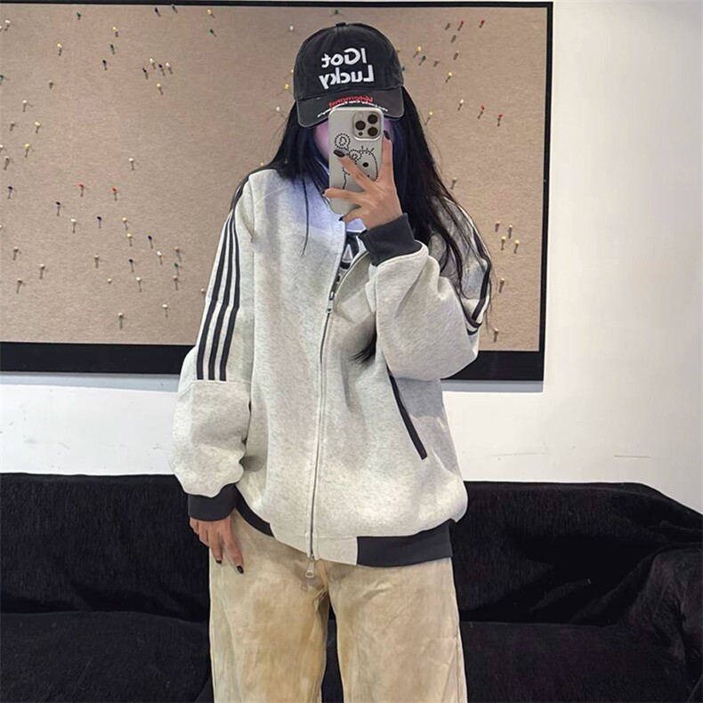 抖音得物高品质美式高街重磅结构设计拼接织带立领卫衣外套CM42,男装卫衣,电商A486