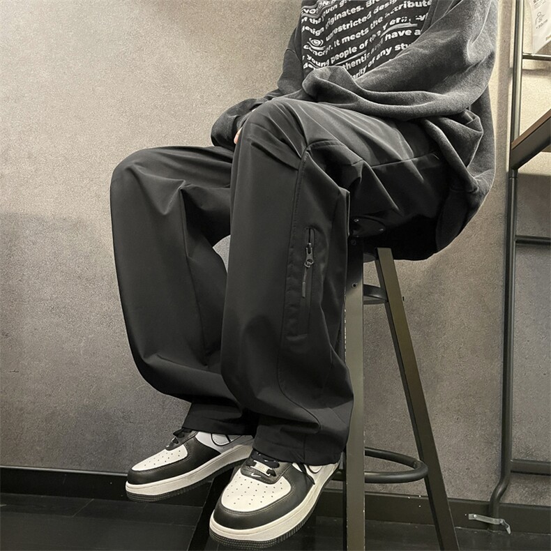 新款美式机能冲锋裤男冬季阔腿裤子拉链工装裤KK229-P40加绒48,男装工装外套,星座1008-1
