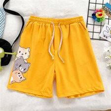三只猫咪冰丝运动短裤男潮牌ins夏季薄款裤子男韩版潮流宽松大码,男装休闲裤,电商A040