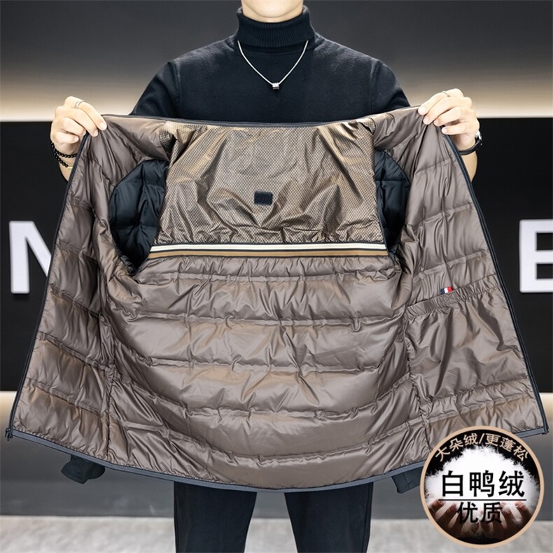 新标50白鸭绒冬季新款男士连帽休闲商务外套男Y9805-P198,女装短外套,星座310B-3