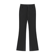 黑色微喇西装裤女春夏新款休闲高腰垂感窄版显瘦马蹄喇叭裤，女装休闲裤，云美莎专业女裤-全店现货