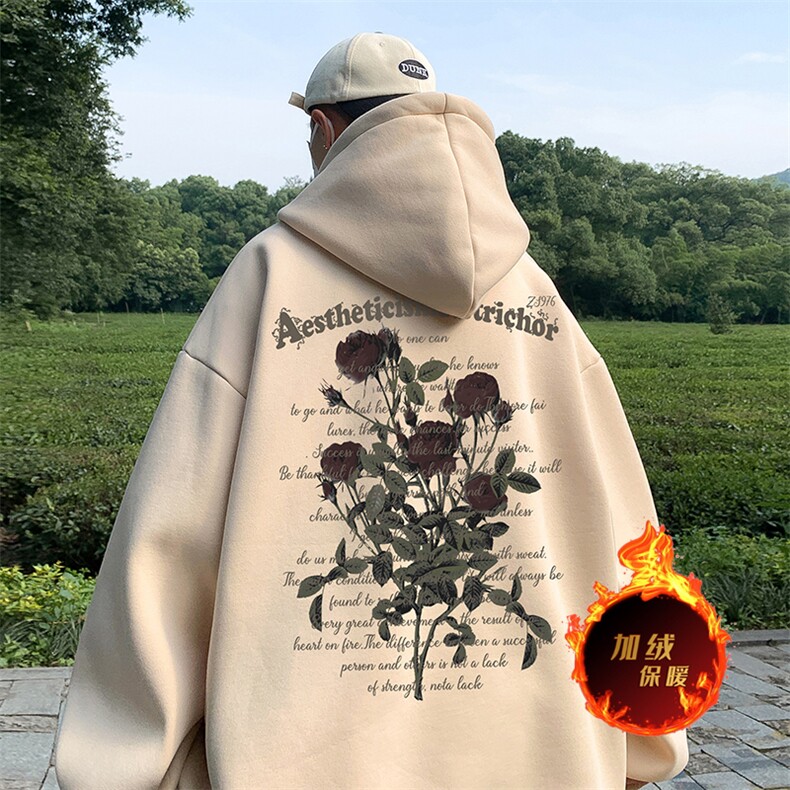500克重磅秋冬美式加绒加厚卫衣外套DL285常规特P35加绒特P40图片