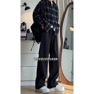 垂感小西裤男女春季潮流cleanfit休闲长裤宽松直筒裤子潮图片