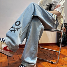 k1076-p48-控68现货宽松拉链cleanfit牛仔裤马丁靴黑暗，男装牛仔裤，星座116