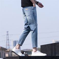 特批45无差价春季韩版百搭弹力修身小脚弹九分牛仔裤男K322，男装牛仔裤，星座1006-1