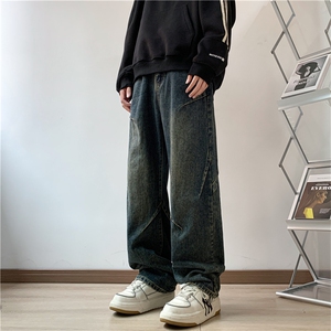 美式高街牛仔裤男 潮牌个性显高休闲裤N01687-P45图片