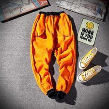 703-K06-P50日系大码宽松男士金丝绒双面加绒织带休闲裤K17800，男装休闲裤，星座703