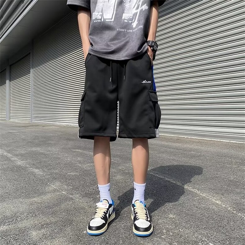 2023港风文艺做旧短裤男春夏宽松潮流五分裤,男装休闲裤,星座716-3