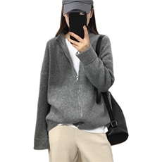 秋冬新款羊毛开衫女宽松休闲高级感韩版拉链毛衣外套针织衫百搭厚，男装针织衫/毛衣，四季星座505