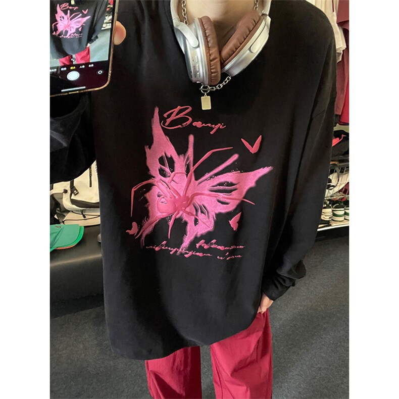 QY5229-TP25控价38秋季新品圆领长袖纯棉T恤发泡印花美式上衣男,男装T恤,电商A102-1