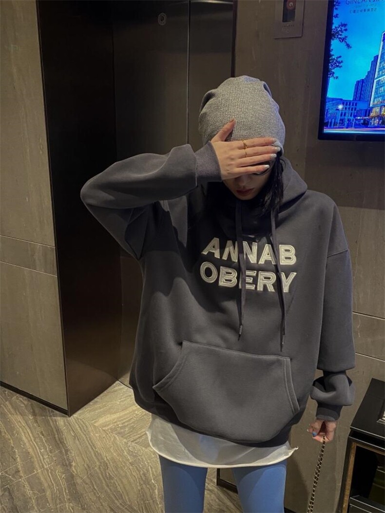 时尚休闲潮流加绒卫衣，女装卫衣/绒衫，泽妤