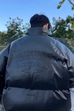港风鳄鱼纹钢印字母图案设计大码休闲潮流棉衣男MY77727P128控168，男装棉衣，星座227-7