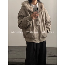 JY734-P152美式座山雕毛领棉衣外套男女冬季宽松保暖棉服潮网图，男装棉衣，星座1501-3