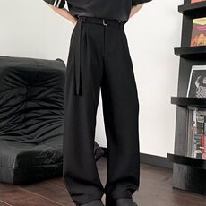 弯刀西裤垂坠感高级感痞帅裤子男春季cleanfit直筒微喇休闲裤，男装休闲裤，星座506