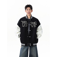 美式复古珍珠字母撞色拼接棒球服外套WT2557-特P90-控158，女装短外套，星座609
