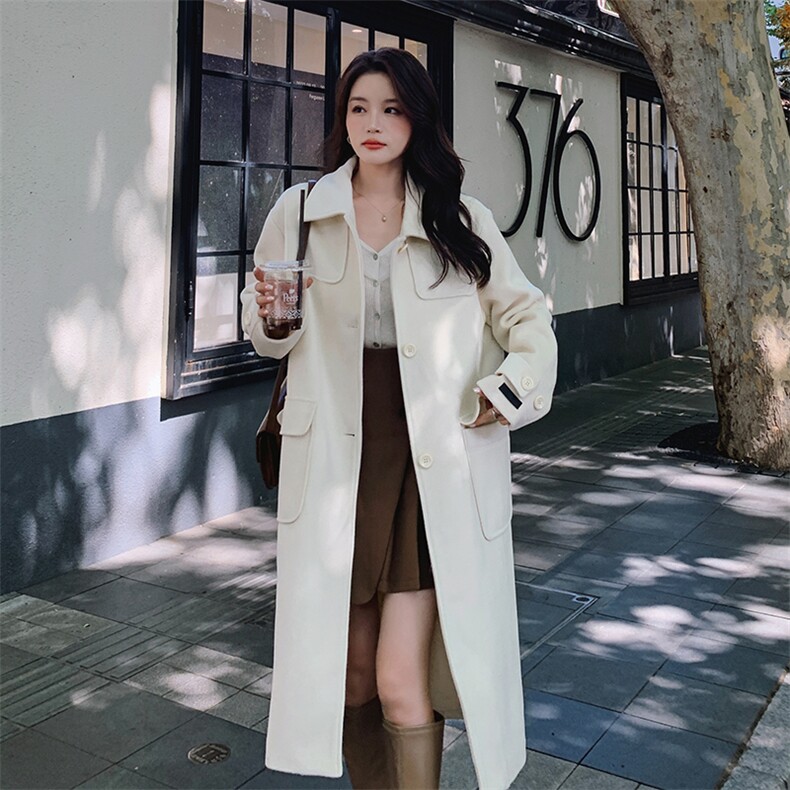 新款大货已出中长款毛呢大衣,女装毛呢外套,菡迪欧娜