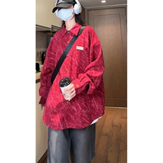现货10059-P40控68百搭闪电裂纹衬衫男秋季新港宽松灯芯绒长袖，男装衬衫，电商A059