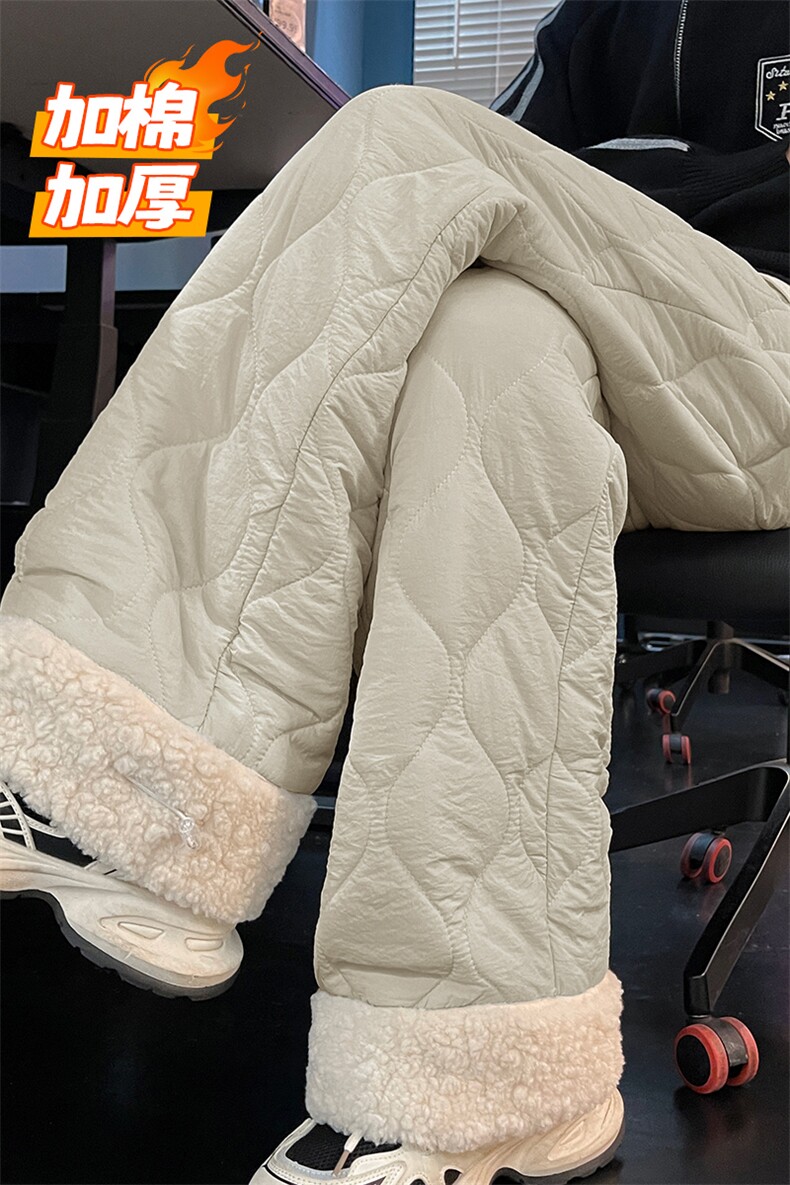 葫芦纹羊羔绒东北外穿棉裤男女冬季夹棉保暖哈尔滨防寒登山滑雪裤,男装休闲裤,电商A001-1