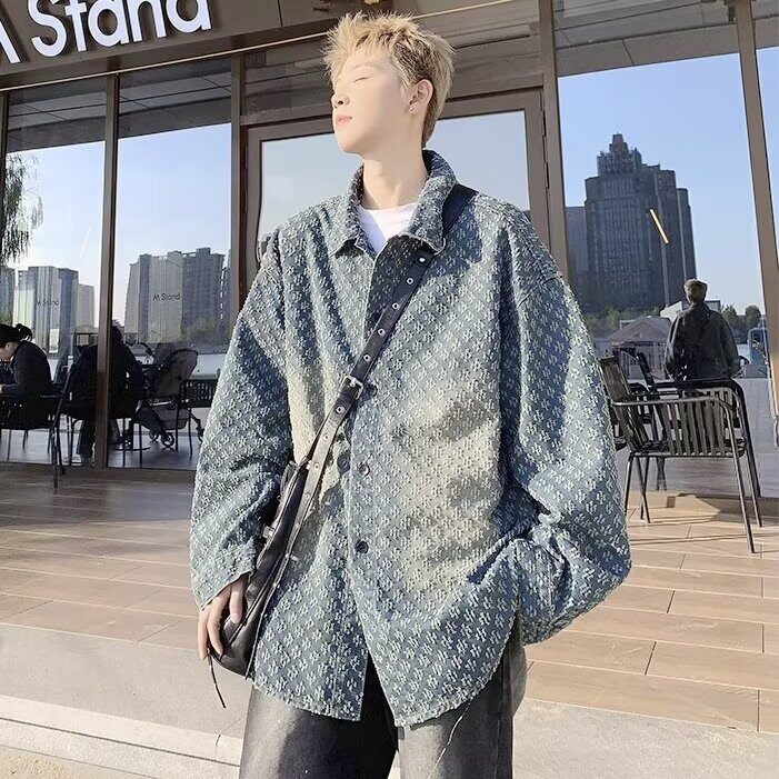 美式复古机车立领刺绣水洗牛仔夹克男女春秋潮街头嘻哈上衣外套,男装夹克,星座715-4