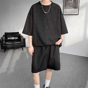 8XL-M 特大码休闲运动套装男士夏季短袖短裤衣服一套男装TZ103P32图片