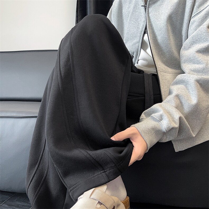 K25101批45控68秋季美式弯刀裤罗纹拼接休闲裤百搭长裤子男裤,男装休闲裤,电商D229A