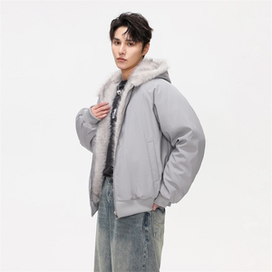 美式座山雕毛领棉服男款2025冬潮牌情侣棉衣外套MY2524-P95图片