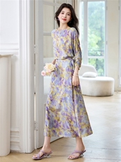 2026新款真丝连衣裙女气质真丝裙子宽松显瘦时尚洋气减龄长裙子，女装连衣裙，阿舍尔精品