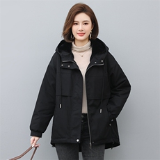 纯棉加厚长袖派克服2022年冬季棉衣，女装棉衣/棉服，希欧阁