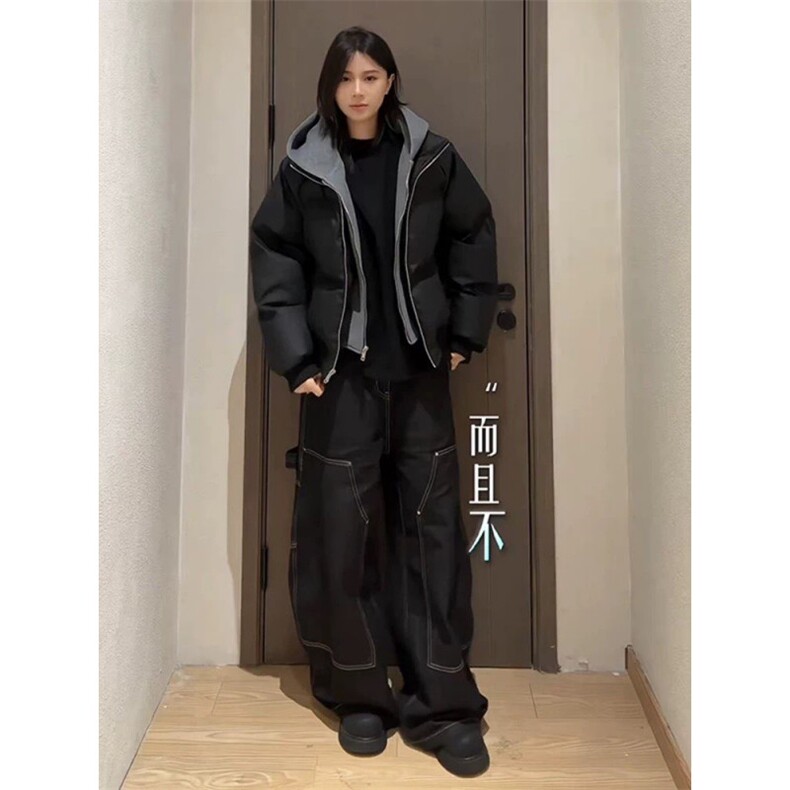 现货假两件PU皮连帽棉衣ZM0167-P88,男装棉衣,星座313A(原308A-2)